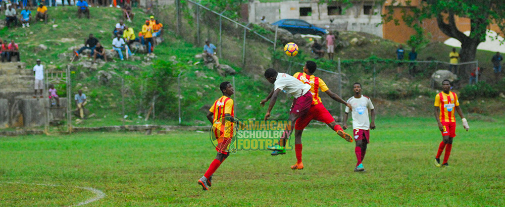 Cornwall College vs St. James 2nd round action Cornwall College vs St. James 2nd round action