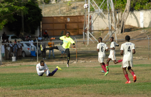 Game action between St. James and Irwin Game action between St. James and Irwin